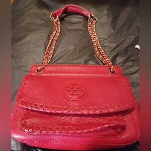 Tory Burch Cherry Red Chain Shoulder Bag/crossbody